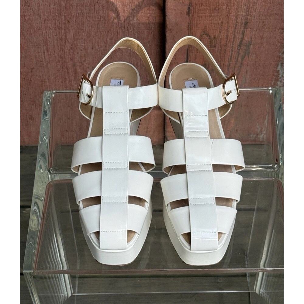 Gabriela Hearst Mila Fisherman Platform Sandals White Leather EU 41 US 11 $1190